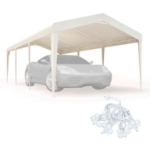 MEI&CO Heavy Duty 10x20 Canopy Replacement Cover - 3-Layer 300D Oxford + PU, 8 Vertical Legs, Weather & UV Resistant (Frame Not Included) - Fits 10x20 Frame, Ideal for Vehicles, Camping, Construction