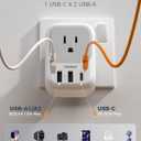 UK Adapters for Travel 2 Pack, TESSAN Type G US to UK Plug Adapter with 4 Outlets 3 USB Charger(1 USB C PD 20W), Power Adaptor for USA to Ireland Scotland Dubai Hong Kong England British Kenya London