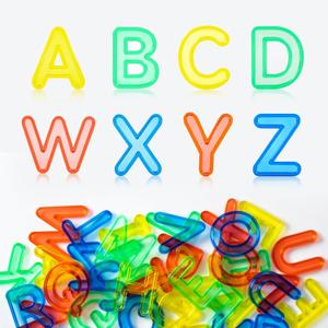 52 Pcs Translucent Capital Letters  Plastic Alphabet Letters for Kids  Ideal for Light Table Manipulatives & Educational Play, Vibrant Colors for Creativity and Learning