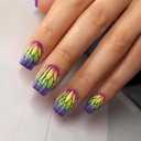 3 x Semi Cured Gel Nail Strips 20 Pcs Gel Nail Stickers for Women Nail Art for Use with Any UV/LED Lamp Nails Wraps Easy to Apply & Remove - Gradient Rainbow Butterfly Scale