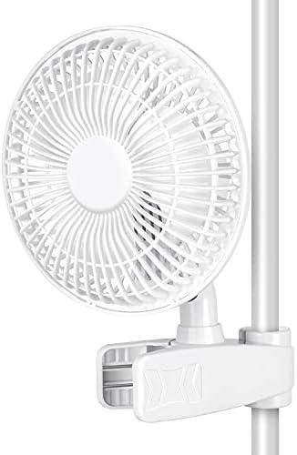 Simple Deluxe Clip Fan, 6-Inch Grow Tent Fan, Monkey Fan, Adjustable 90° Angles, 15W, 2-Speeds Control, 1 Pack