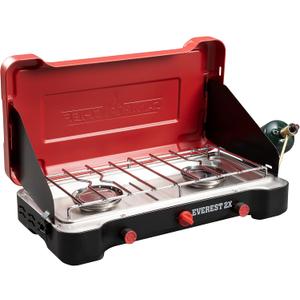 Camp Chef Mountain Series Everest 2X - High Output Two-Burner Camp Stove - Lid Doubles as Windscreen - Portable Cooking Stove - For Outdoor Cooking - 20,000 BTU Burners - 215 Sq In Cooking Area