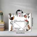 WAKAKO 60 Pack Thank You Bags for Business, Reusable Plastic Shopping Retail Gift Bags with Loop Handle, Boutique Merchandise Use Eco-Friendly Floral (12" W x 10" H)