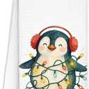 Merry Christmas Sloth Kitchen Dish Towels, Sloth Gifts for Women Men, Winter Holiday Winter Bradypod Xmas Hand Tea Towels for Kitchen Bathroom Decor, 16x24 Inch