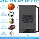 BROTOU Sports Mesh Bag Sports Equipment Bags Heavy Duty Drawstring Backpack Sport Balls Bag for Beach, Travel, Gym, Swimming Gear with Shoulder Strap