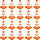 50PCS Mini Traffic Cones, Mini Construction Cones, Mini Orange Cones, Small Traffic Cones, Kids Educational Cognitive Road Sign Models, Safety Education Toy for Boys Girls, 0.98 X 0.6in
