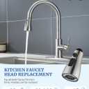 Kitchen Faucet Sprayer Head Replacement - Pull Down Faucet Spray Head with 15 Adapters, Pull Out Faucet Sprayer Nozzle, 3 Function Kitchen Tap Spray Spout Part Connector, Brushed Nickel