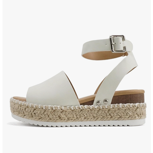 Soda Topic Open Toe Buckle Ankle Strap Espadrilles Flatform Wedge Casual Sandal 11