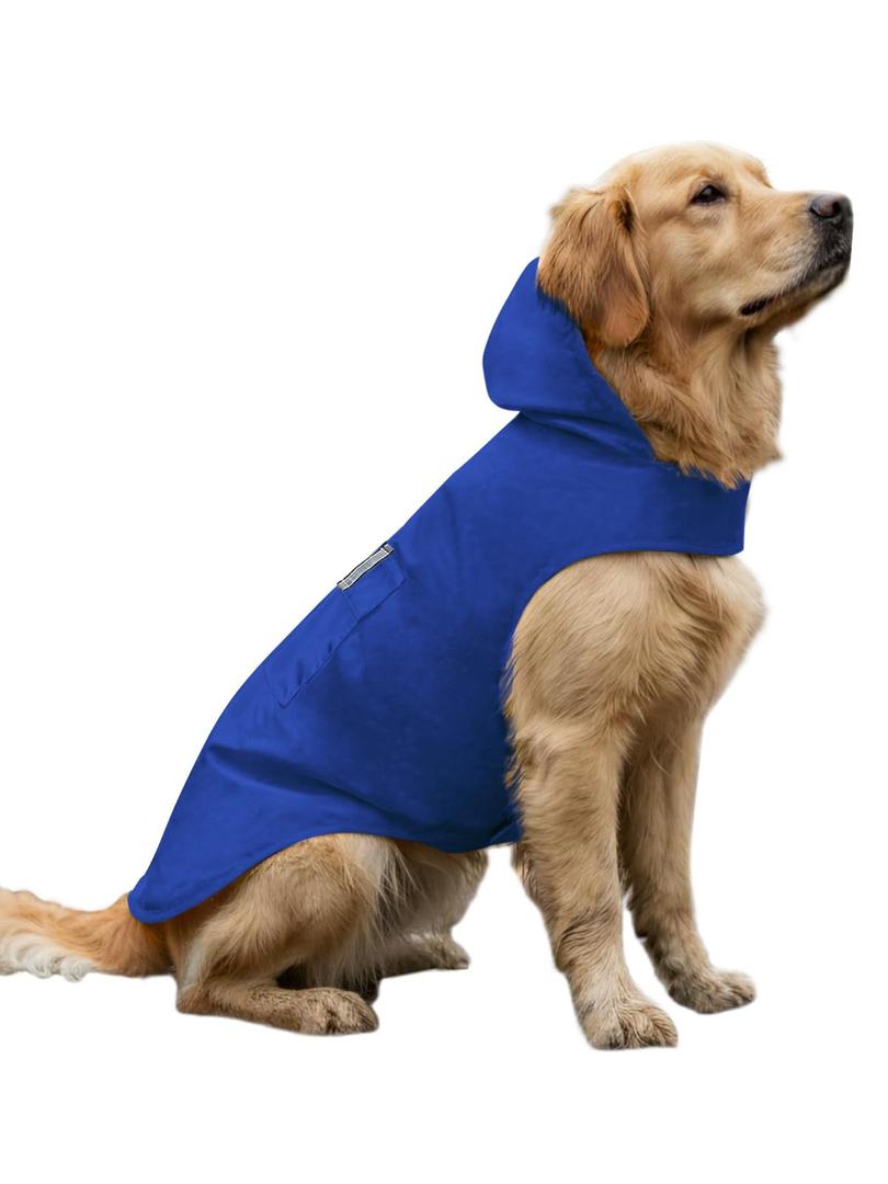 Dog Raincoat Reflective Adjustable Hooded Pet Rain Jacket Poncho with Leash Hole for Dogs S-5XL