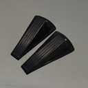 Frienda 2 Pcs Jumbo Door Stoppers Heavy Duty Door Stopper Tall up to 2inch Tall Wedge TPR Large Wedge Stackable Big Rubber Doorstop for Hotel Carpet Hardwood Concrete and Tile (Black)