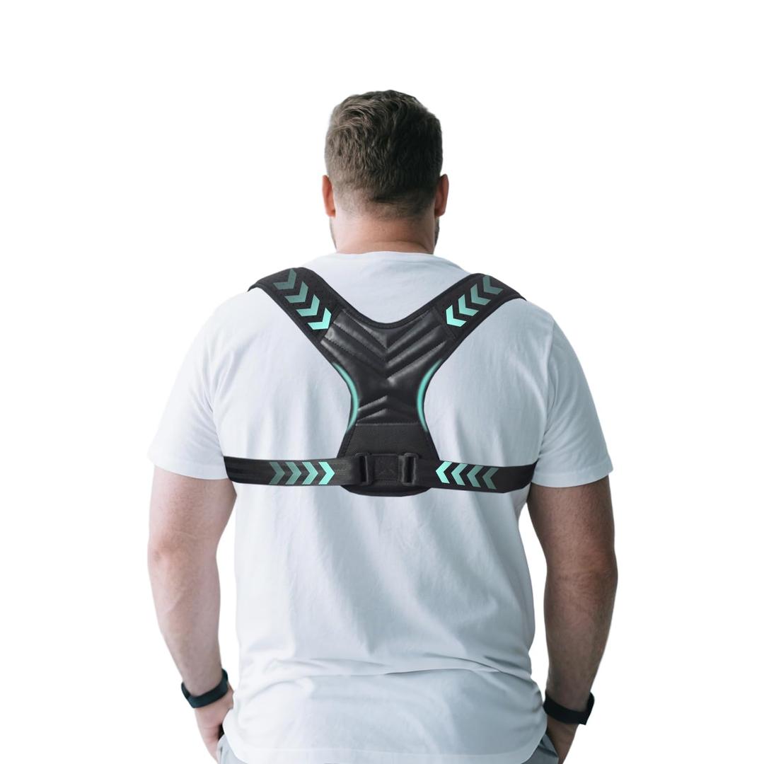 King Mills Plus Size Back Brace, Back Brace Posture Corrector for Women and Men, Ideally Use as Plus Size XL to XXXL Back Straps for Posture, Back Spine Corrector, or Rounded Shoulder Corrector (Black)