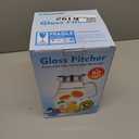 Glass Pitcher, veecom 80oz Water Pitchers with Lid and Spout for Drinks, Hot & Cold Beverage, Juice, Iced Tea Pitcher for Fridge, Borosilicate Glass Carafe/Jug with Brush