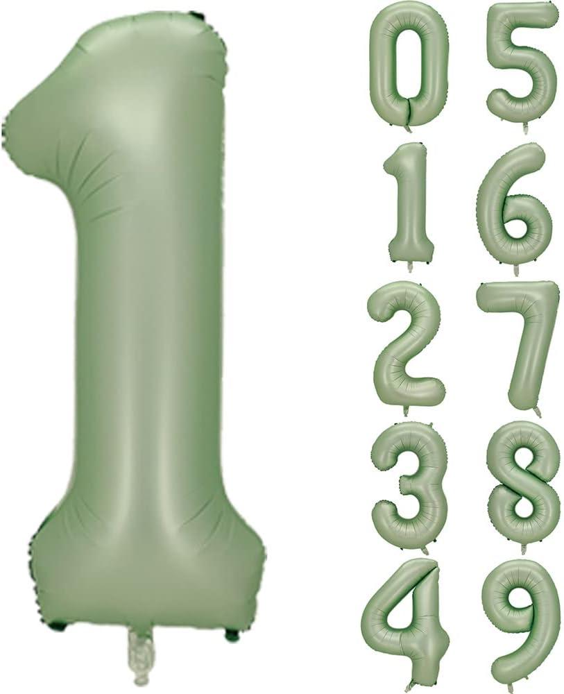 Number 1 Balloon, Large number balloons 40 inch Decor, 1st Birthday Party Decorations, Sage Green