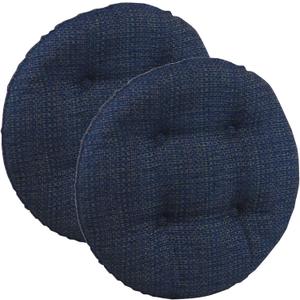 Klear Vu Omega Gripper Non-Slip Tufted Round Barstool Cushion for Dining Rooms, Cafes, Bars and Restaurants, 14 Blue, 2 Pack