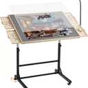 ALL4JIG 2000 Pieces Rotating Puzzle Table with LED Light, 40.1628.5 Wooden Jigsaw Puzzle Board with 4 Drawers & Cover, Upgraded Stability, Swivel Rolling Wheels & Vertical Storage Option, Large-2000pcs
