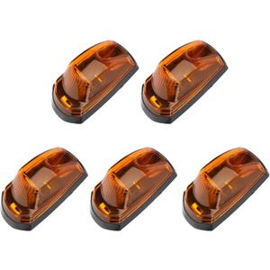 cciyu 5x Amber Lens Cab Marker Lights White LED Clearance Top Roof Running Lights Assembly Compatible with F250 F350 F450 F550 Full LED Cab Roof Marker Light Kit 2017-2021 Super Duty