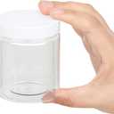 Healthy Packers Plastic Containers with Water-Tight White Lids (6 oz, 24 Pack) - Clear Plastic Food Storage Jars with Labels and White Marker - Jars With Lids For Slime Or Storage - BPA Free