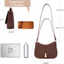 Prettyzys Crescent Shoulder Bag for Women, Vintage Retro Vegan Leather Clutch Tote Handbags Crossbody Bags Handbag for Women