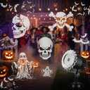 Tuanse Halloween Outdoor Projector Lights Halloween Laser Projector LED Flood Rotating Skull Light Holiday with Stars for Party Garden Landscape Decoration
