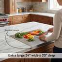 Thirteen Chefs 24 x 20 Stainless Steel Extra Large Cutting Board with Counter Lip Dough, Pastry, Vegetables and Meat Commercial Grade and Food Safe for Kitchens