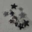 Geosar 60 Pcs Iron on Star Patches Star Shaped Rhinestone Appliques Adhesive Glitter Patches Rhinestone Appliques Embellishments for DIY(Black, Gray)