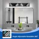 IZORRO LED Modern Bathroom Lights Fixtures(4-Light,Dimmable,360°Rotate),Matte Black Acrylic Wall Lighting,Vanity Lights for Bathroom Over Mirror - 6000k 24In （No Assembly Required）