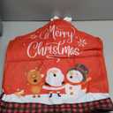 Ganeen 6 Pcs Christmas Chair Cover Buffalo Plaid Dining Chair Santa Claus Hat Shoes Felt Slipcovers Merry Christmas Back Covers for Banquet Kitchen Holiday Party Decoration(Stylish Style)