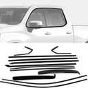 Stainless Steel Window Trim Chrome Delete for Silverado Sierra 1500 Crew Cab 2019-2025 Black Window Trim Blackout Kit