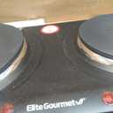 Elite Gourmet EDB-302BF Countertop Double Cast Iron Burner, 1500 Watts Electric Hot Plate, Temperature Controls, Power Indicator Lights, Easy to Clean, Black