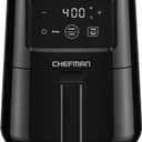 CHEFMAN 2 Qt Mini Air Fryer – Digital Space-Saving Compact Air Fryer with Nonstick and Dishwasher Safe Basket, Quick & Easy Meals in Minutes, Features Digital Timer and Shake Reminder – Black