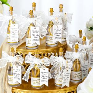 20 Pcs Mini Champagne Bottle Bubble Bulk for Wedding Favors Champagne Bottle Shaped Bubbles Set with Ribbons and Cards Champagne Bottles for Shower Guests Bridal Gifts