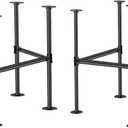 Mdjwjj Industrial Pipe Table Leg Set,Metal Table Legs for Coffee and End Tables, Desks, Nightstand,2Pcs, 28" H  18" W(Black)
