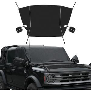 MAIKER 600D Windshield Cover Compatible with Ford Bronco  Waterproof, Frost & Snow Protection, Sun Shade, Wiper Front Window Protector