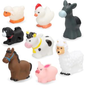 Farm Animal Toddler Toys - 8-Piece Figure Set for Educational Pretent Play, Farm Animal Toys for 1,2,3 Years Old Boys Girls