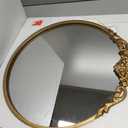 Vintage Round Wall Mirror, 19 Inch Gold Frame, Baroque Arched Decorative Vanity Mirror for Bathroom, Bedroom, Hallway (Antique Gold, 19x18)