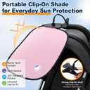 Clip-on Stroller Sun Shade, 24.4'' x 14.2'' with Adjustable Universal Clamp Blocks Light, Glare, Disturbances Clip on Side Panel Shade UV Protection for Strollers, Pet Strollers, Car Windows