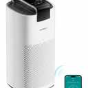 MORENTO Air Purifiers for Home Large Room Up to 2050 Ft with PM 2.5 Air Quality Sensor, Smart WiFi and Sleep Mode, Hepa Filters, Handheld Home Air Purifier - White