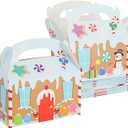 Juvale 24-Pack Gingerbread Treat Boxes, 6.2 x 3.3 x 3.5 Inches Party Favor, Christmas Treat Boxes for Cookies and Goodies for Kids