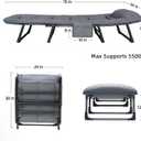 Camping Cot with Mattress, No Assembly Required Heavy Duty Folding Camping Cot for Adults, 550 Lbs Capacity Adjustable Portable Sleeping Bed for Indoor, Outdoor & Patio Use (L''70)