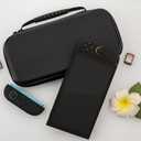 RHOTALL Carrying Case for Nintendo Switch 2 Model 2025, Protective Hard Shell Portable Travel Carry Case Pouch holds 10 Cartridges with Pockets for Switch 2, Waterproof & Slim Design, Black