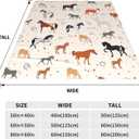 Horse Throw Blanket Gift, Soft Warm Fuzzy Plush Blanket, Smooth Cozy Flannel Blanket for Bed/Couch/Camping (80"x60", Cartoon Horse)