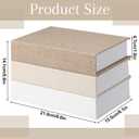 Tioncy 3 Pcs Fake Book Box Neutral Linen Book Box Decorative Faux Prop Storage for Farmhouse Home Decor shelf Table Card Photo DIY Keepsake Gift(8.6 x 6.1 x 1.8 Inch,Multicolor)