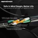 HUANCHAIN Indoor Outdoor Black Extension Cord 75 Ft Waterproof, 16/3 Gauge Flexible Cold-Resistant Appliance Extension Cable Outside, 10A 1250W 16AWG SJTW, 3 Prong Electric Cord, ETL