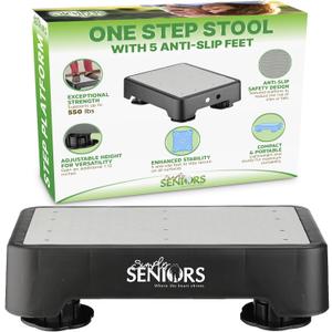 Small Step Stool for Adults - Small Mobility Aid for Seniors - Portable Heavy Duty Plastic Step Platform & Bed Steps for High Beds - Assist Device for Kitchen, Bathroom, Cars, Toilet - Kids Stool