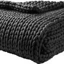 YnM Cotton Weighted Blanket, Handmade Chunky Knitted Design, Soft and Cozy, Temperature Regulating and Breathable, Machine Washable Throw for Sleep or Home Decor ,50x60 Inch, 15lbs