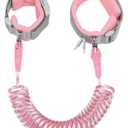 Dr.meter Kids Leash for Toddler, Reflective Anti Lost Wrist Link with Key & Lock, 8.2ft Safety Wristband Child Walking Harness for Supermarket Mall Airport Amusement Park Zoo Outdoor (Pink)