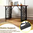 2 PCS Table Legs 28 Inch, Metal Dining Table Base, Industrial Furniture Legs with Engraved Design Heavy Duty Desk Legs for Dining Tables, Coffee Tables, Black