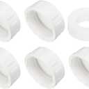 uxcell 5Pcs 1-1/2 Inch PT Female Thread PVC Pipe Fitting Cap, Cleanout Water Drain End Caps, Pipe Plug Socket Fittings with Gasket for Water Heater Supply Lines, Plumbing, White