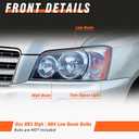 Headlight Assembly for 2001 2002 2003 Toyota Highlander with Clear Lens Chrome Housing Amber Reflector Replacement Left Right Pair