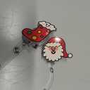 GGDECA Christmas Retractable Badge Holder Stocking Retractable Badge Reels Winter Cute Name Tag Acrylic Alligator Clip Xmas Cute ID Badge Holder for Nurse Work RN Staff Student Teacher Women 2 Pack